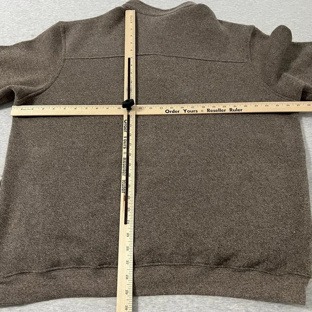 PGA Tour Pullover Mens 2XL‎ Brown Half Zip Sweater Fleece Lined Golf Casual
